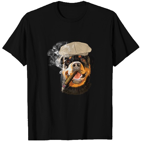 Rottweiler And Cigar Puppy Lover Animal Dog Breeder T-Shirts