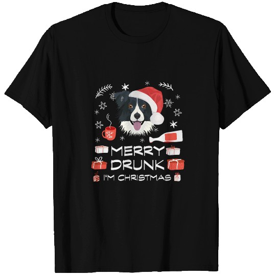 Merry drunk Border Collie T-Shirts