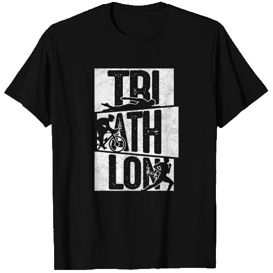 Tri Ath Lon Swim Bike Run Fitness Sports Athlete Runner T-Shirts