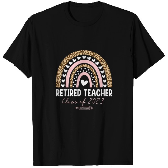 Retired Teacher Class Of Rainbow Leopard Summer Teacher T-Shirts