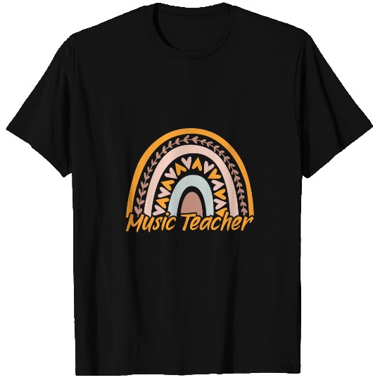 Music Teacher Boho Rainbow Orchestra Band Choir Teacher T-Shirts