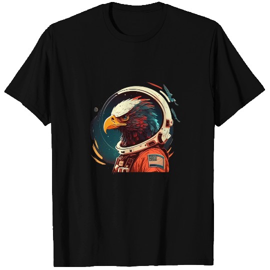 Outer Space Eagle on Galaxy Astronaut Eagle T-Shirts