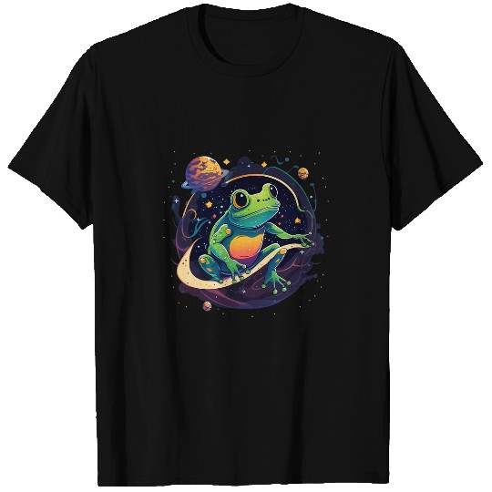 Outer Space Frog on Galaxy Astronaut Frog T-Shirts