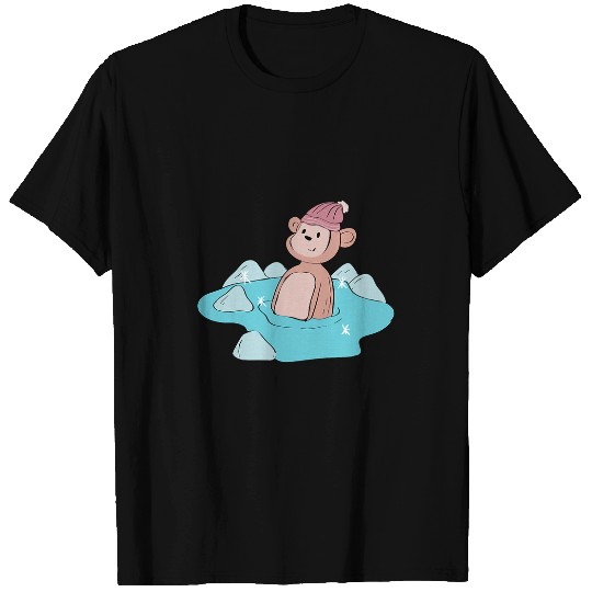 Monkey Ice Bathing Trend Hobby T-Shirts