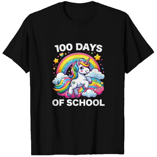 100 Days of School Unicorns Girls Teacher 100th Day of School T-Shirts