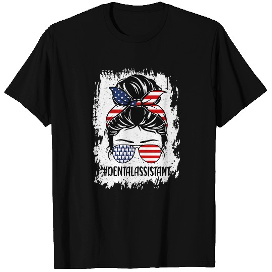 Womens Funny 4th Of July Dental Tooth Patriotic dentists Assistant T-Shirts