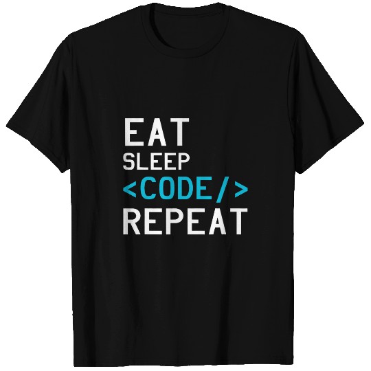 Binary Coding Eat Sleep Code Repeat Computer Programmer T-Shirts