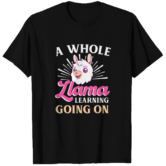 Funny School Learning Llama Pun Teacher Student Joke T-Shirts