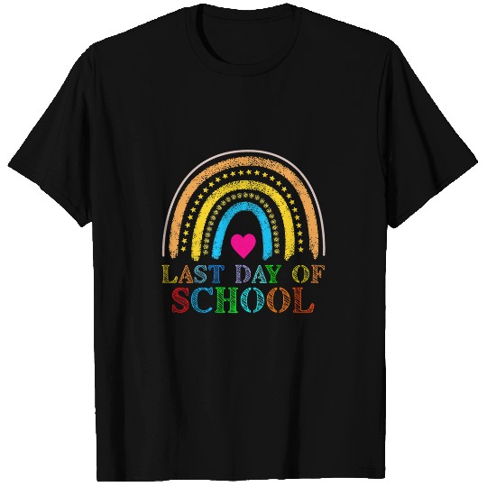 happy last day of school teacher student rainbow leopard 1 T-Shirts