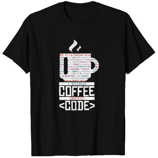 Binary Coding I Turn Coffee Into Code Programmer Binary Code T-Shirts