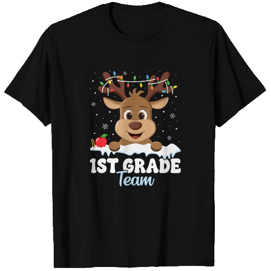 1st Grade Teacher Christmas First Grade Squad Reindeer xmass T-Shirts
