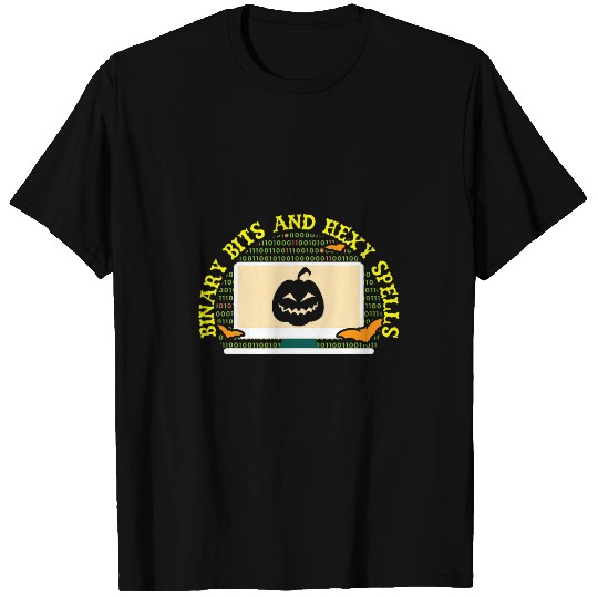 Binary Bats and Hexy Spells Spooky Programmer Halloween T-Shirts