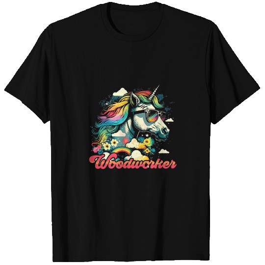 Rainbow Unicorns Woodworker Woodworking T-Shirts