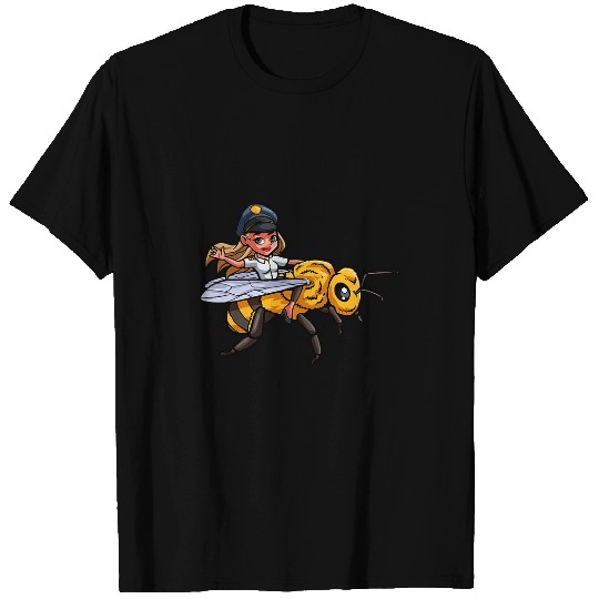 Honey Bee Pilot Riding Aviation Flight Crew Fantasy T-Shirts
