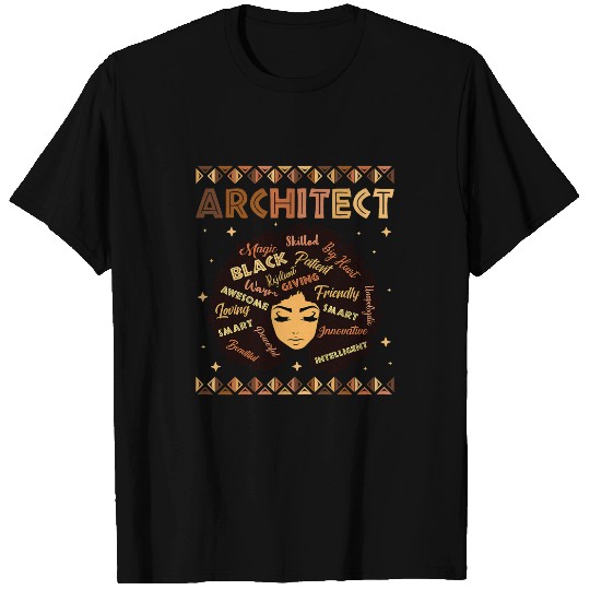 Womens Black Smart Architect Afro Hair Melanin African American T-Shirts
