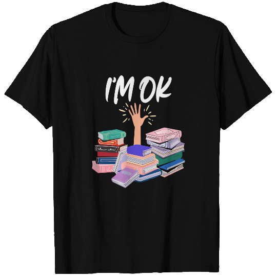 Reading Books Librarian Reader Nerd Im Ok Teacher School 2 T-Shirts