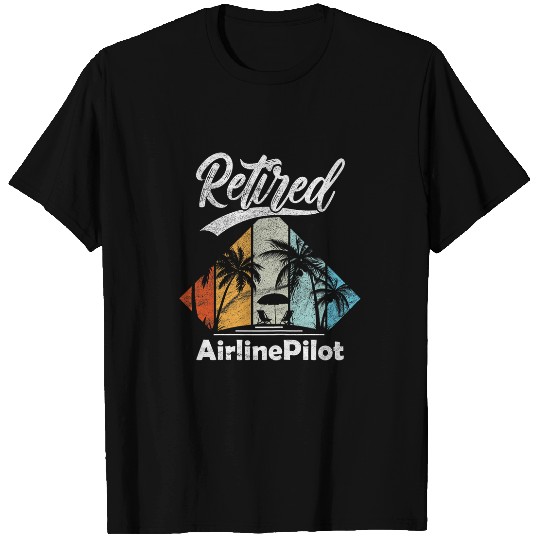 Retro vintages Retirement Men Women Retired Airline Pilot 1 T-Shirts