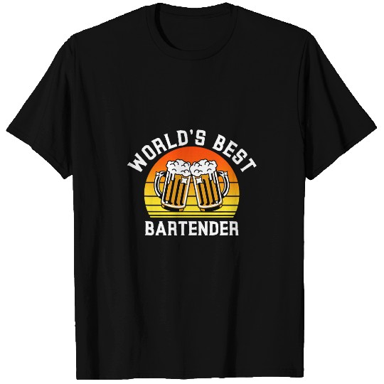 Worlds bests Bartender Funny Bartending Bar Worker Saying T-Shirts