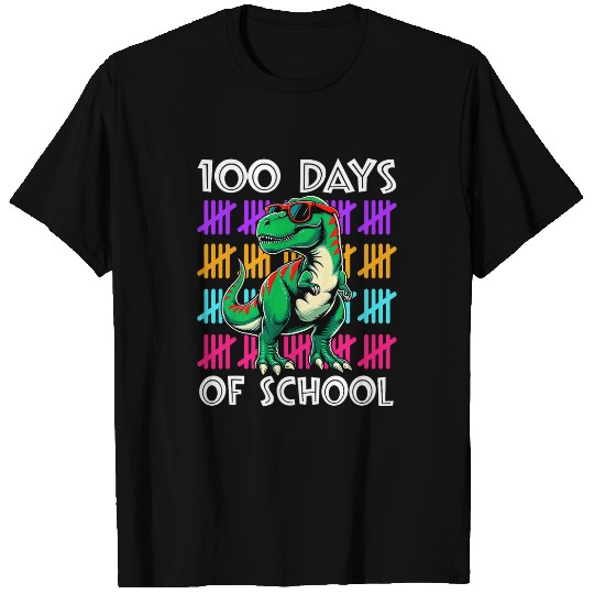 Dinosaur 100 Days Of School Teacher Student Boys Kids T-Shirts