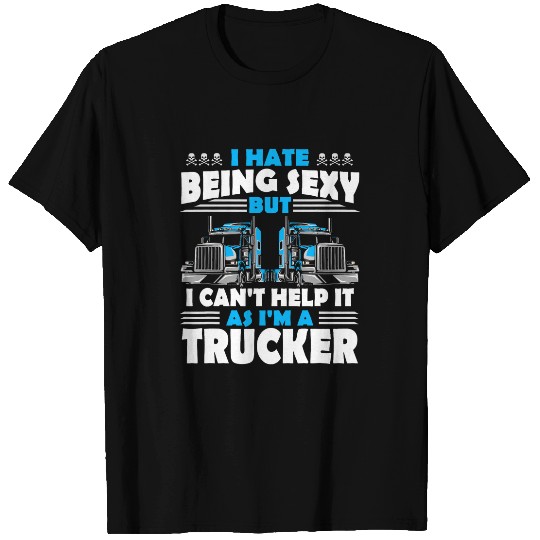 18 Wheeler Big Rigs Semi Trucker Mens Truck Driver T-Shirts