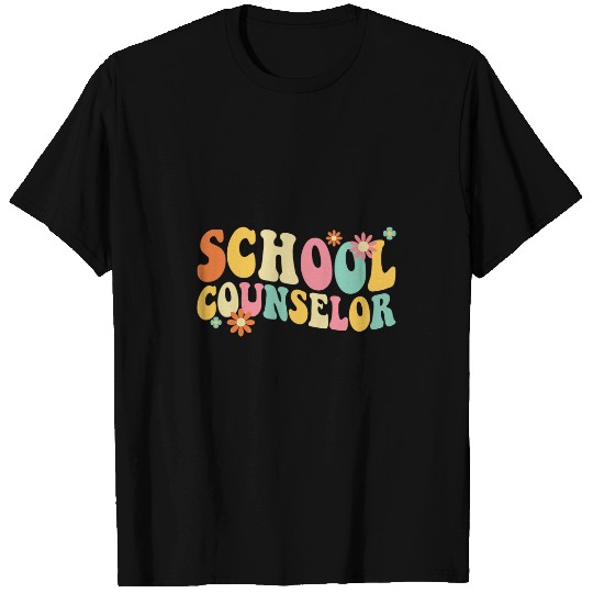 Funny School Counselor Groovy Back To School Teacher T-Shirts