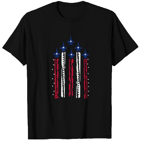 Kids American Flag Patriotic Fighter Jet Airplane Plane US T-Shirts