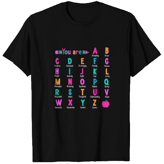 Teacher ABC Affirmation Back To School Custom Teacher Apprec 1 T-Shirts