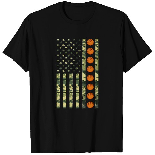 Patriotic Basketball Player USA American Flag Proud Coach T-Shirts