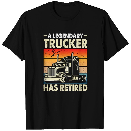 Retired Trucker Big Rig Truck Driver Retirement Vintage T-Shirts