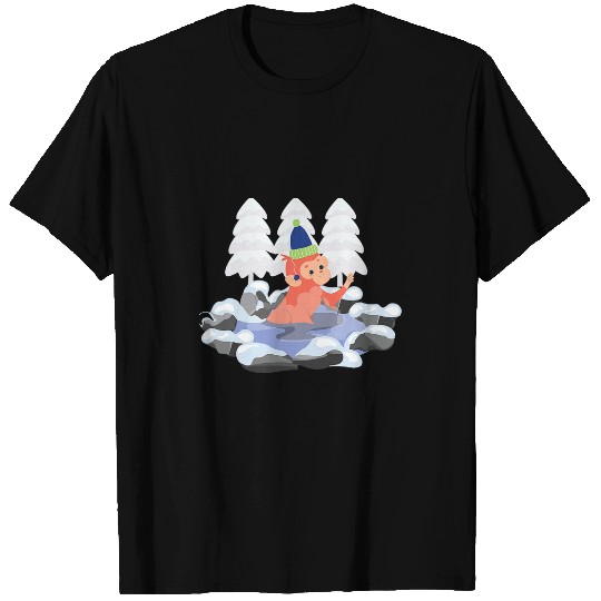 Monkey Ice Bathing Winter Refreshing Bath T-Shirts