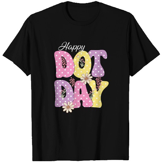 Retro Floral Happy International Dot Day Teacher Kids T-Shirts