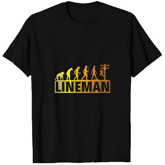 Retro Lineman Evolution 2Electrical Cable Lineman T-Shirts