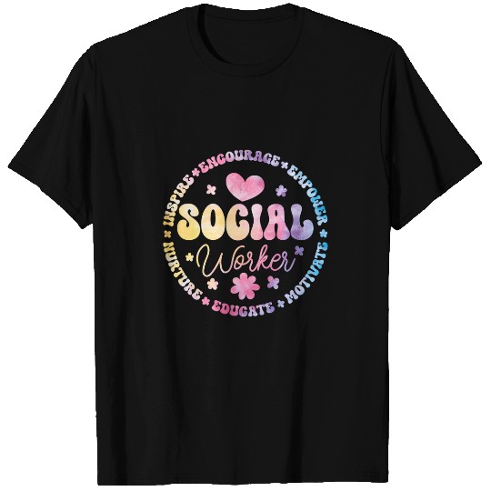 Groovy Social Worker Funny Social Work Month Appreciation 3 T-Shirts