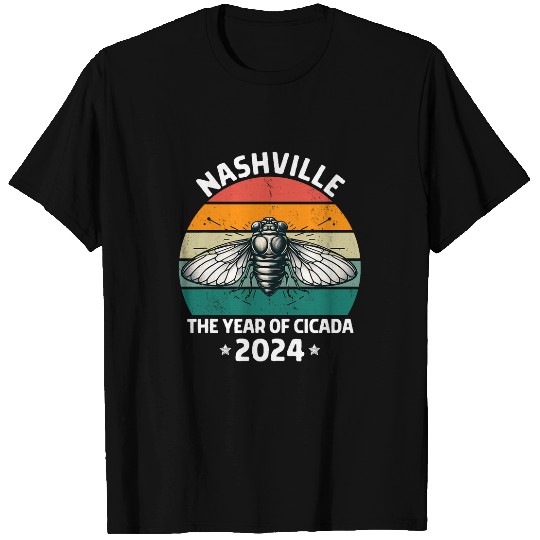 Retro Cicada Lover Insect Bug Cicada Invasion 2024 NASHVILLE T-Shirts