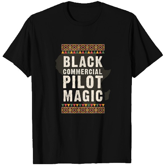 Black Commercial Pilot Magic Juneteenth Black History T-Shirts