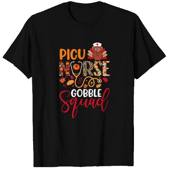 PICU nurses Gobble Squad Thanksgiving Leopard Matching Family T-Shirts