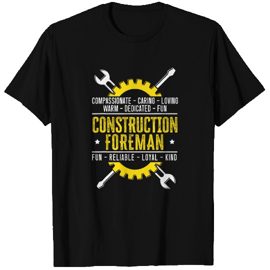 Construction Excavator Job Foreman Construction Worker 1 T-Shirts