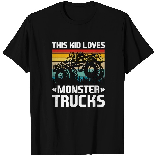 This Kid Loves Monster Trucks vintages Trucker T-Shirts