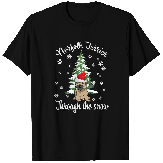 norfolk terrier through 2snow christmas dog lovers T-Shirts