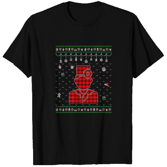 Red Plaid Vision Therapist Funny Ugly Christmas Sweater T-Shirts