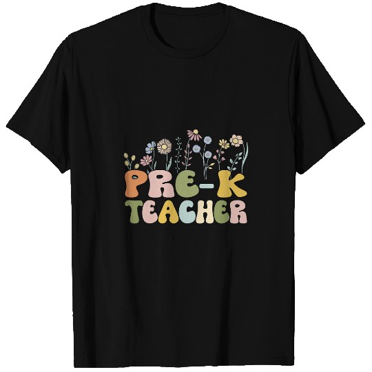 Retro PreK Teacher Wildflower Groovy Daisy PreKindergarten T-Shirts