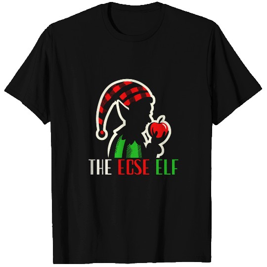 ECSE Teacher Elf Christmas Cute ECSE Squad Classroom Plaid 1 T-Shirts