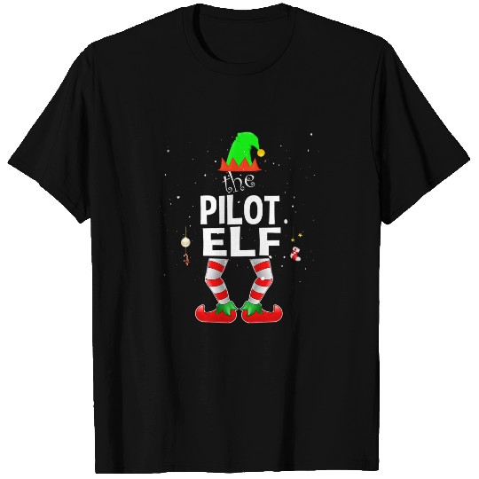 pilot elf matching family group christmas party pajama T-Shirts