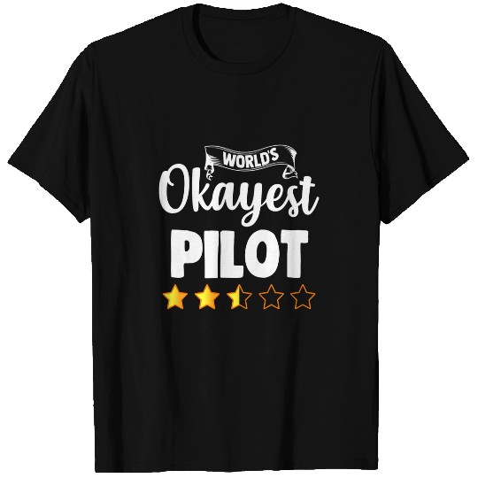 Pilot Funny Gift Worlds Okayest Airline Pilot T-Shirts