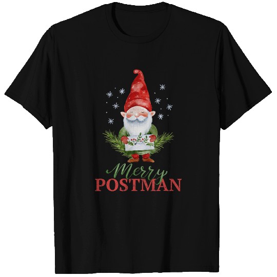 Merry Postman Funny Christmas Gnome Mailman Postal Worker T-Shirts