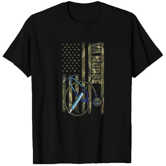american camo rn profession va nurses medicals workers T-Shirts