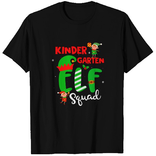 Kindergarten Grade Elf Squad Teacher Student Funny Christmas T-Shirts