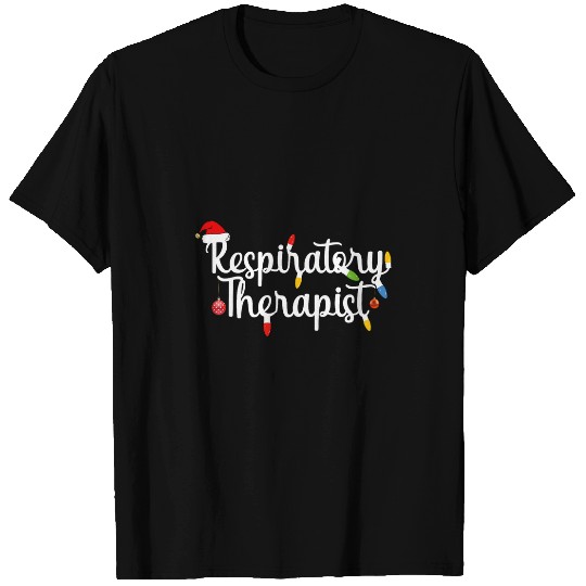 Respiratory Therapist funny Christmas Santa Hat design T-Shirts