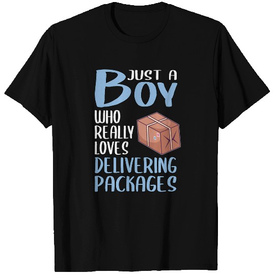 Mens Gift Just A Boy Who Really Loves Delivering Packages T-Shirts