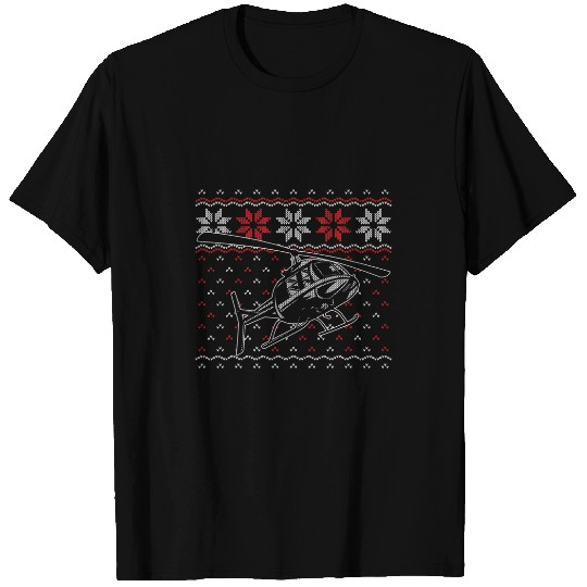 Helicopter Pilot Ugly Christmas Chopper Aviation T-Shirts